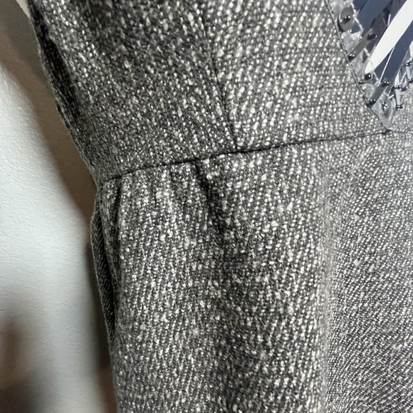Anna Sui women's  sleeveless tweed sequin Funky fringe mini dress size M gray - Picture 3 of 13